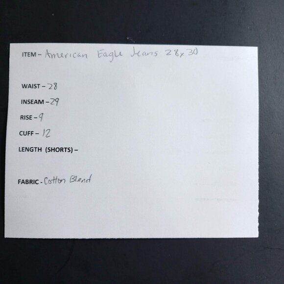 American Eagle Slim Straight Mens Size 28x30 Dark Wash Destroyed Extreme Flex - Picture 6 of 7